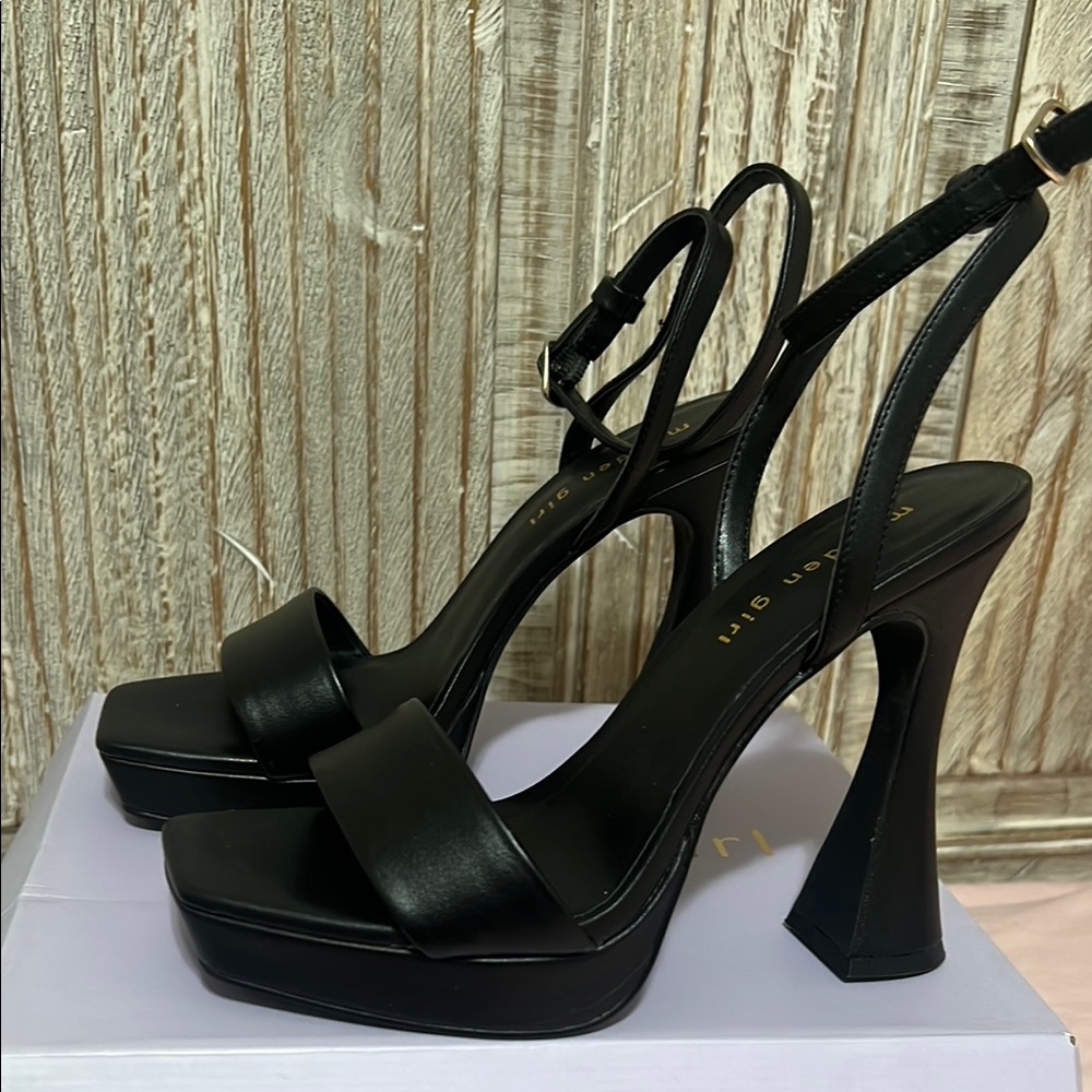 Madden Girl Black Chunky Platform Heels
